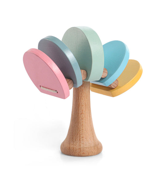 Wooden castanet rattle